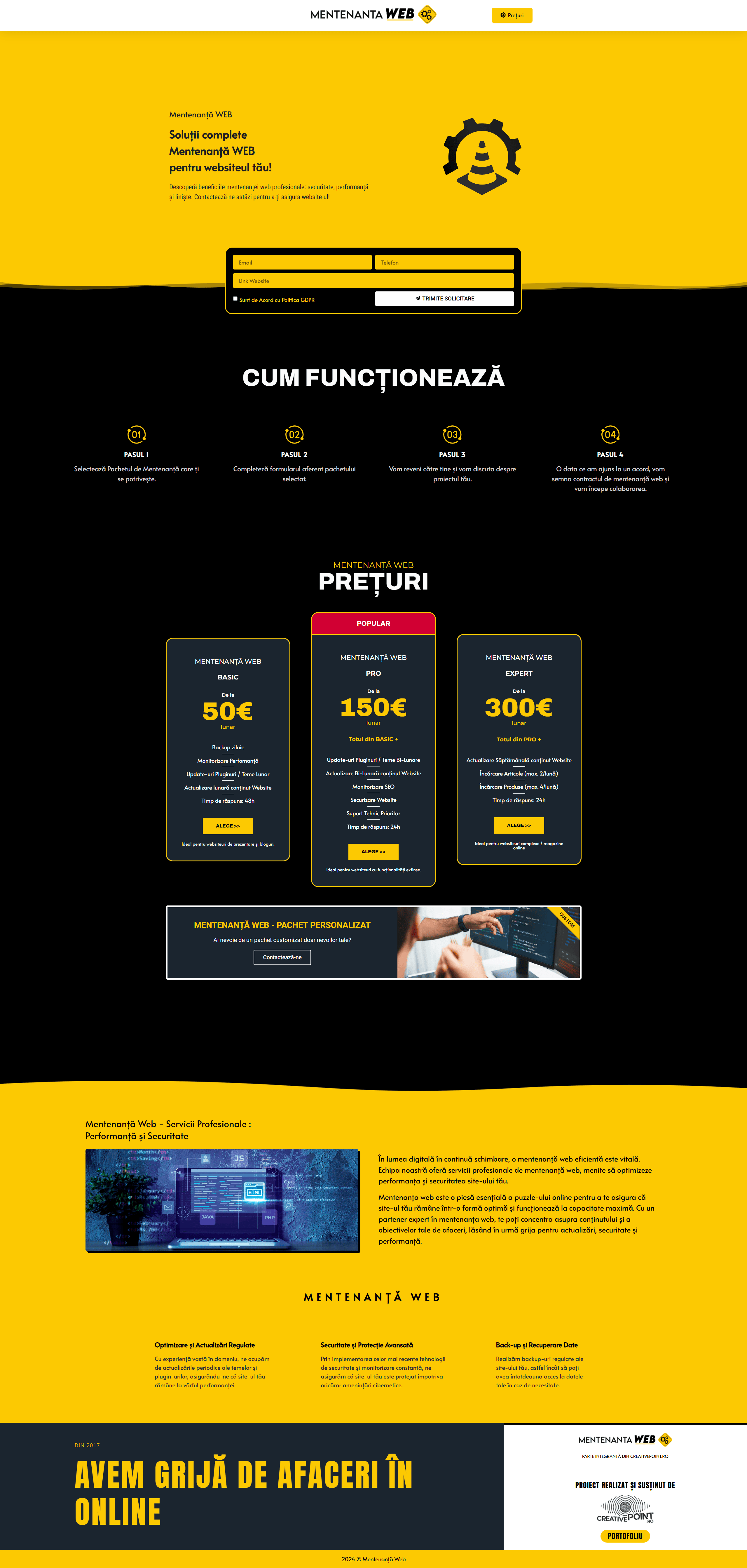 Mentenanta Web — Desktop