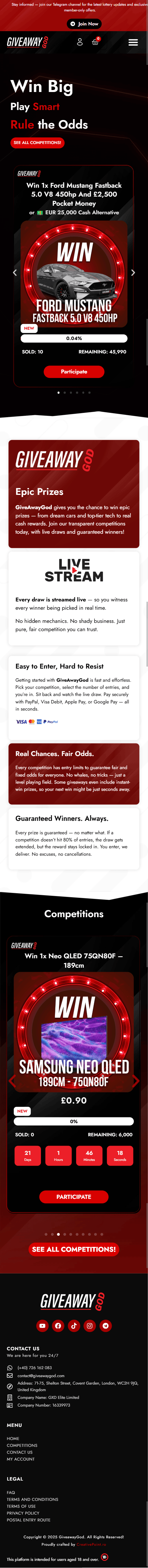 GiveawayGod — Mobile